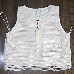 Rachel Zoe Cream Mesh Crop Top